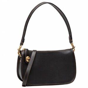 Coach Swinger Bag in Black with Brass + Bonus Leather Crossbody Strap